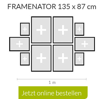 Fotorahmen Collage mit Schablone und Nägeln und Schrauben erhältlich bei PixelNet