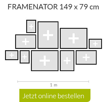 Fotorahmen Collage mit mehreren Layouts aussuchen, Fotos hochladen und mit Schablone bestellen