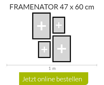 Bilderwand gestalten mit dem Framenator von PixelNet im kleinen Design