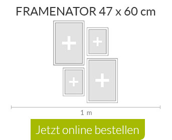 Fotowand gestalten mit kleinen Layouts und weißen Bilderrahmen