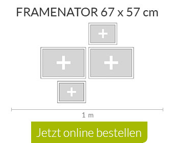 Fotowand gestalten mit weißen Rahmen und im kleinen Design